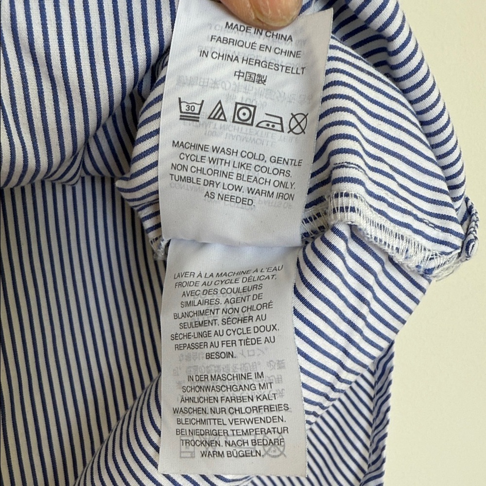 J. Crew Women’s Blue Pinstripe Casual Shirt - Picture 5 of 7